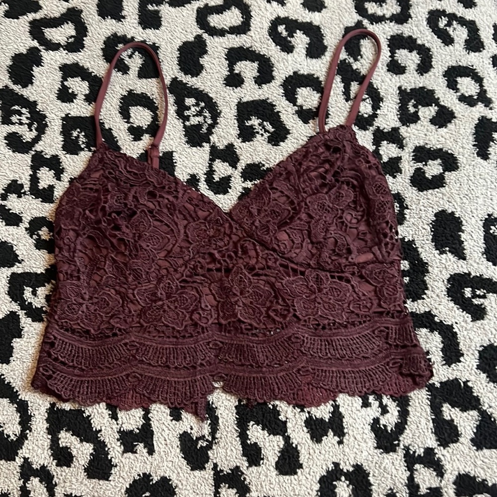 LA Hearts crocheted lace crop top